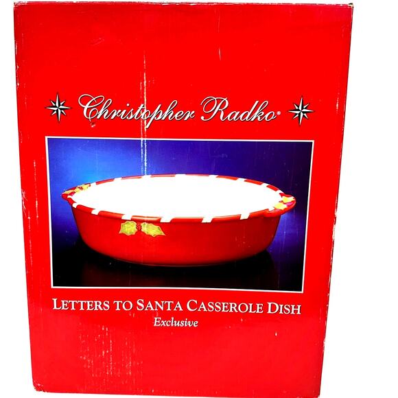Christopher Radko "Home for the Holidays" Oval Ironstone Casserole Dish-NEW! - Picture 1 of 6